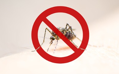 A mosquito with a "no sign" around it, representing Mosquito Control Near Me